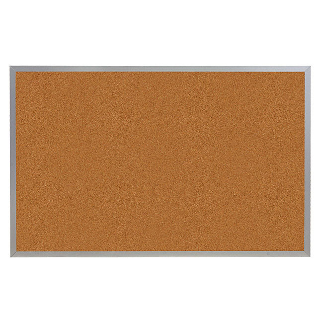 Satin Aluminum Frame | Natural Cork Bulletin Board - Image 3